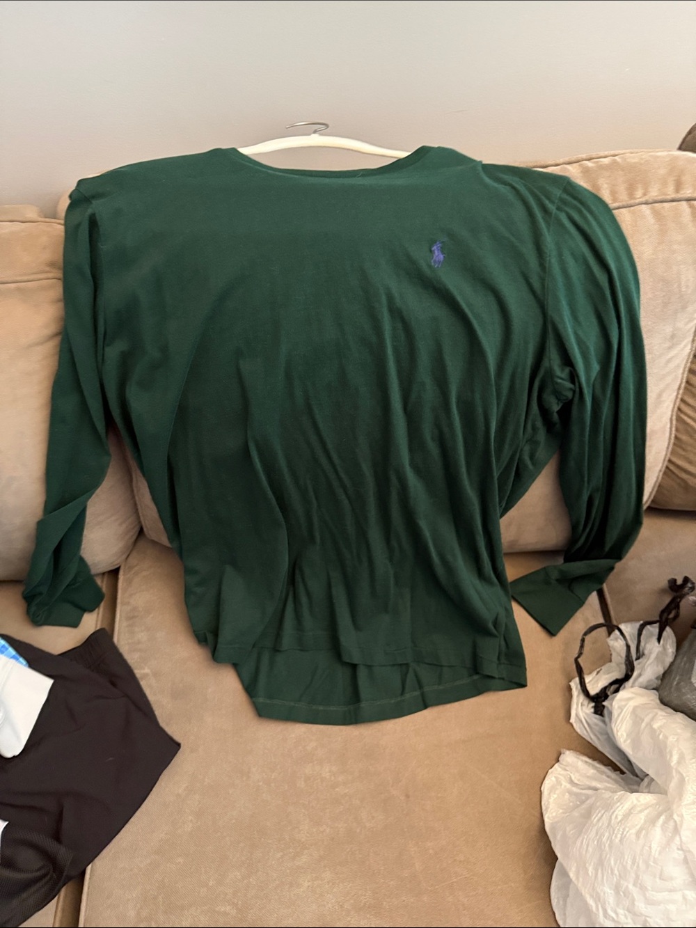Polo by Ralph Lauren Men's Long-Sleeve Crewneck Shirt in Forest Green